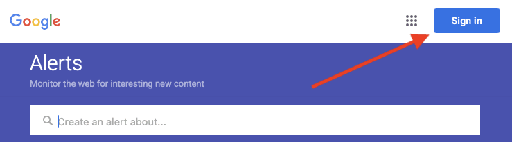 Tutorial step that shows how to set up Google Alerts for companies.