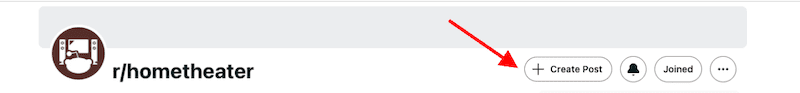 The create button for a new Reddit post.