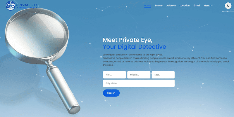 The Private Eye homepage.