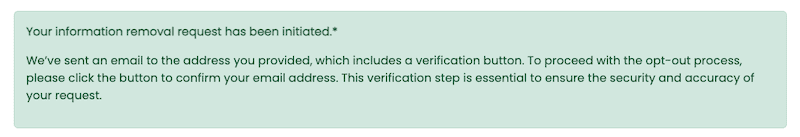 Private Eye opt-out confirmation message.