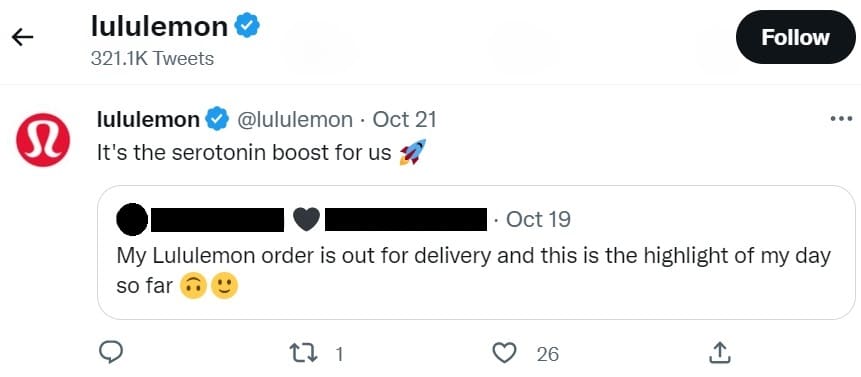 Example of Lululemon reputation management