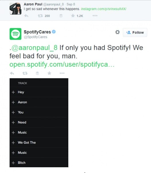 Reputation management from Spotify