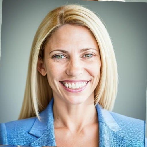 A woman smiling at the camera.