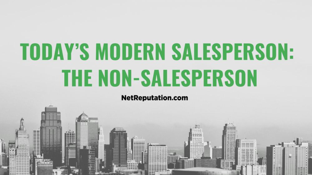 a black and white photo with the words today's modern salesperson the non.