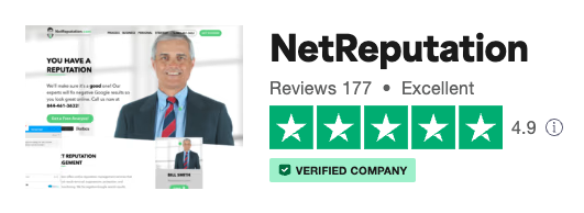 NetReputation score on Trustpilot.