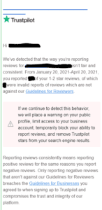 Learn what happens when you try to remove fake reviews from Trustpilot. 