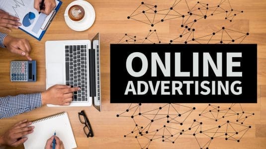 online advertising banner with laptop