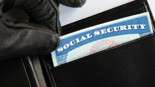 taking social security card out of wallet