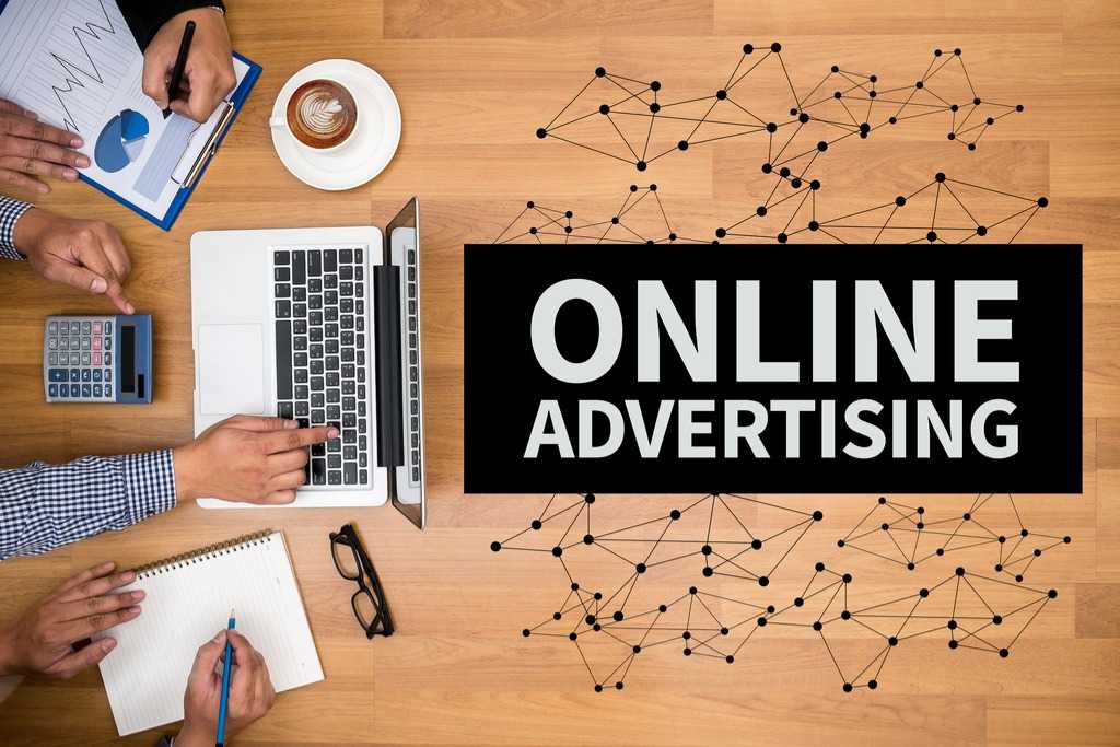 online advertising banner with laptop