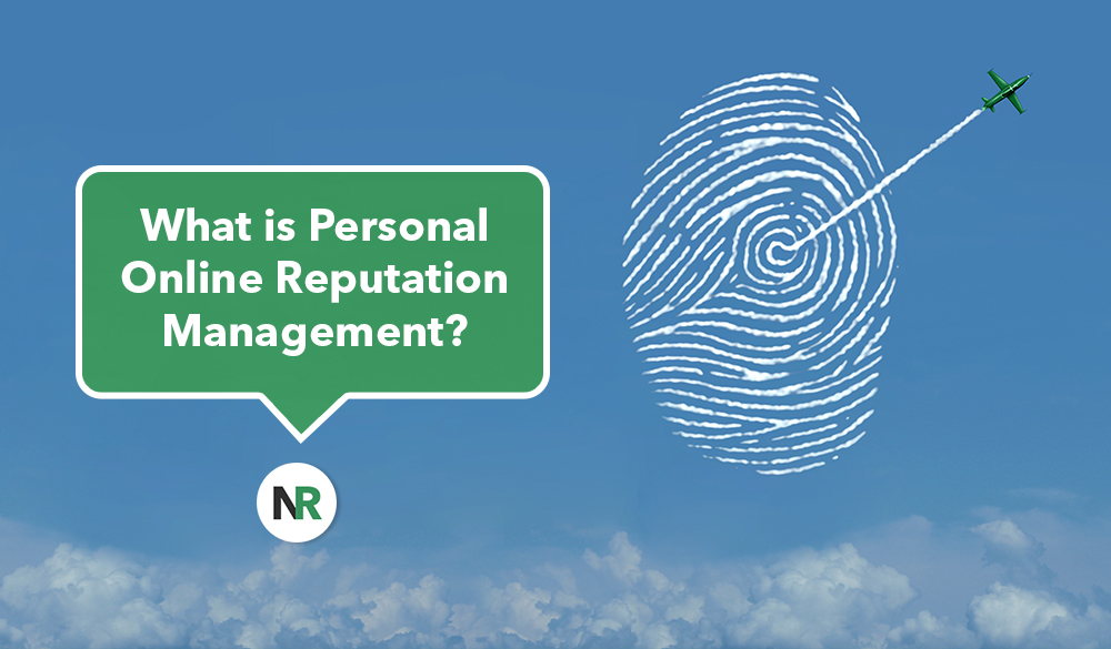 Exploring the impact of digital identity: a graphical representation of personal online reputation management in the information age, symbolized by a fingerprint and an airplane trail.