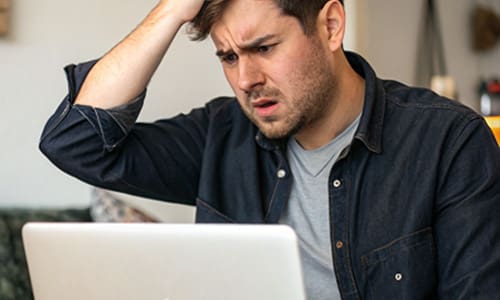 male on laptop