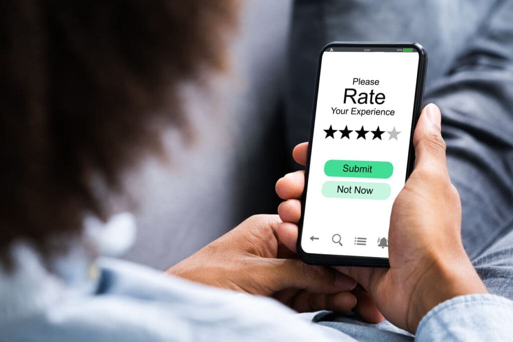 Ratings on review sites