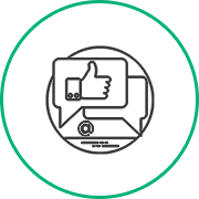 process step icon with green circle