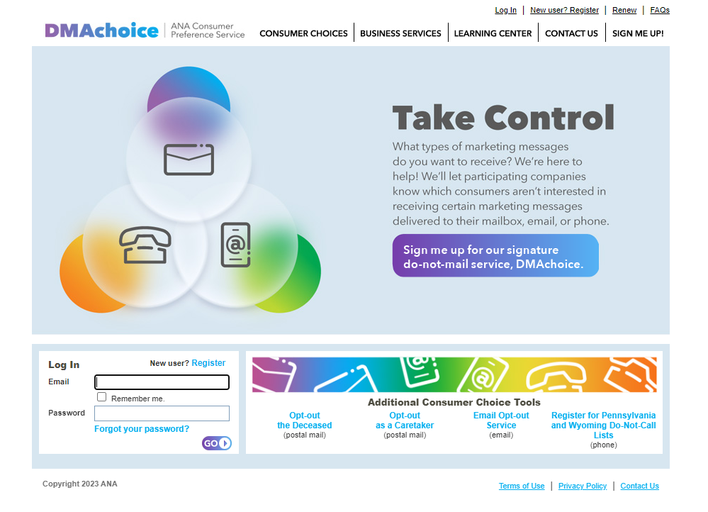 DMAchoice marketing opt out