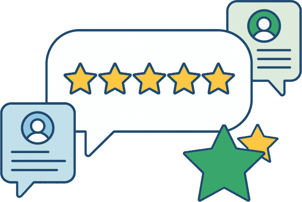 Marketing specialist monitoring and replying to online customer reviews on a screen