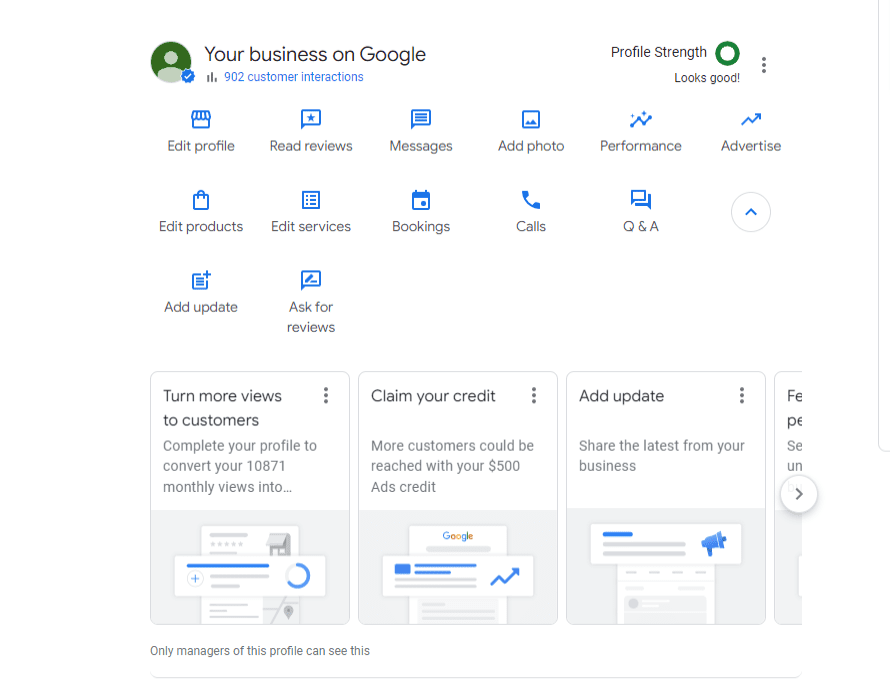 Google My Business review management dashboard