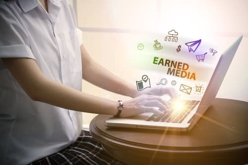 Earned media as part of a public relations strategy