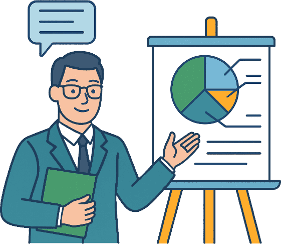 Reputation management trainer leading a workshop for a business team in a conference room