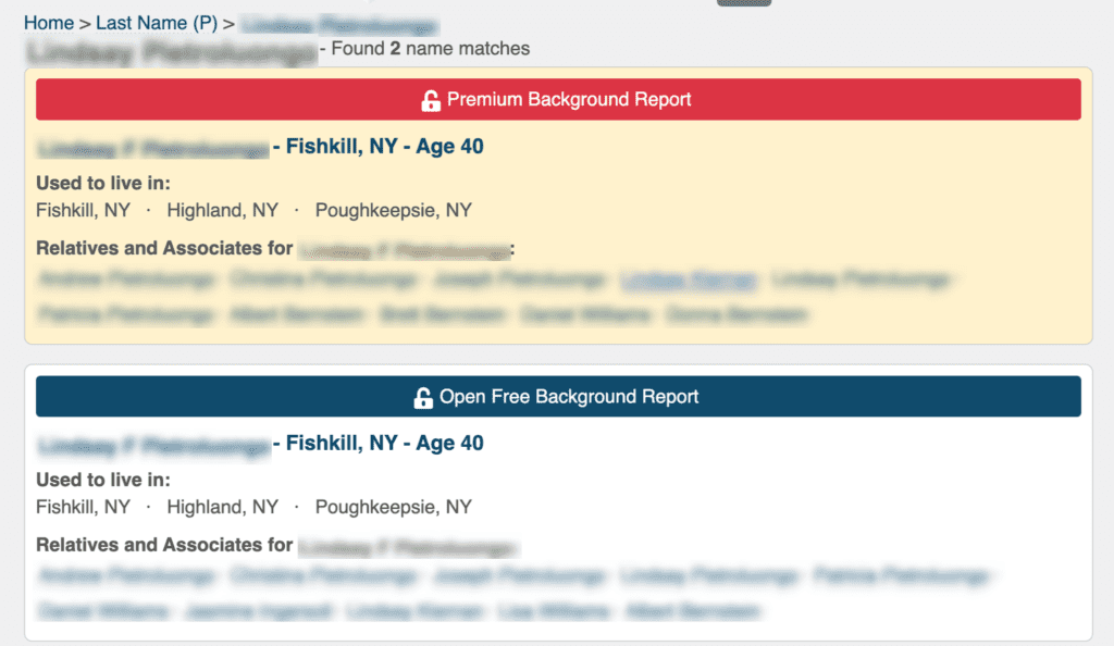 Smart Background Checks results.