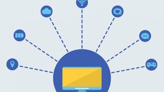 laptop connection yellow and blue