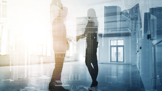 two people agreeing on a strategic partnership