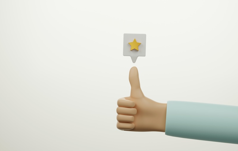 Personal online reputation management depicted by a hand holding up a gold star.