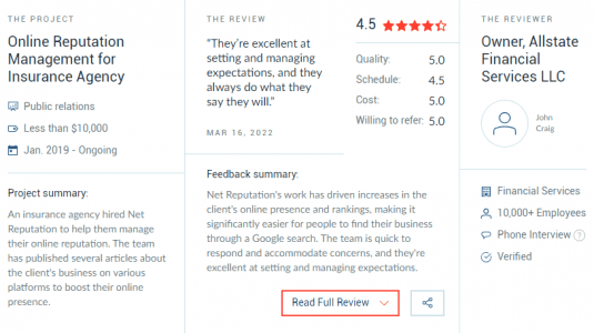 Top-rated online reputation management company: NetReputation