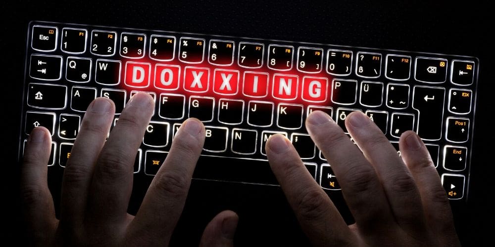 typing what is doxxing on keyboard